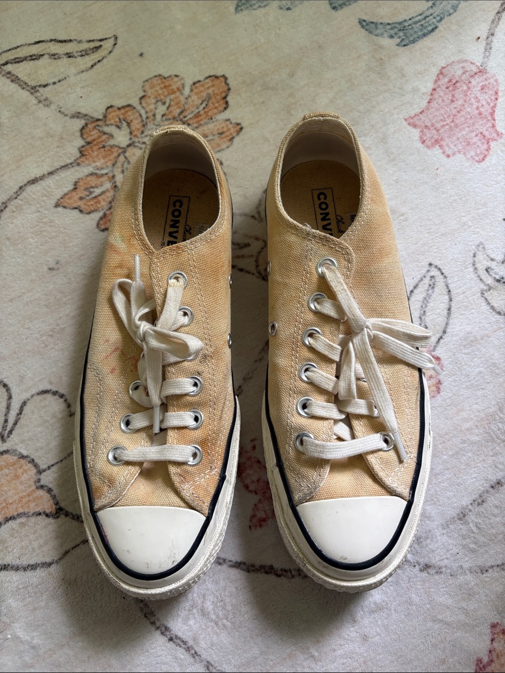 Converse Chuck Taylor 70s Low-Top Canvas Sneakers in Beige and White